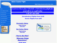 Tablet Screenshot of mainecoastalflight.com